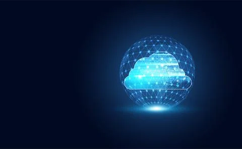 Abstract cloud technology with big data and interface concept Connection by c Illustrazione stock