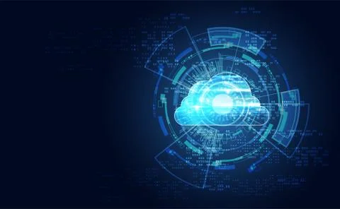 Abstract cloud technology with big data and interface concept Connection by c Stockillustratie