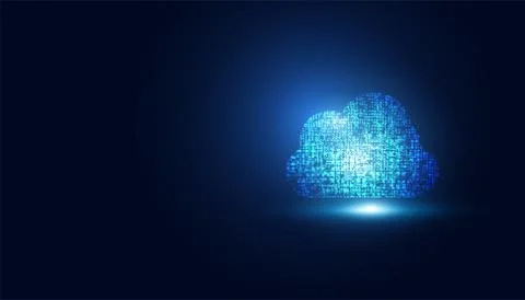 Abstract cloud technology on dark blue with dots future Concept big data mode 스톡 일러스트