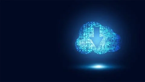 Abstract cloud technology on dark blue with dots future Concept big data mode Иллюстрация