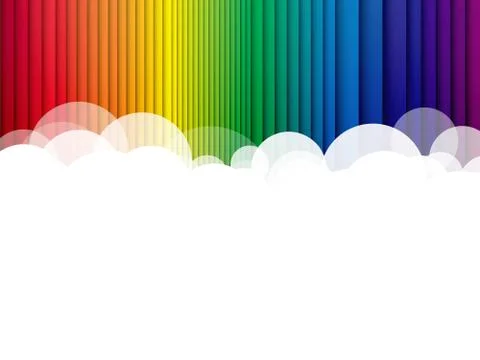 Abstract clouds background rainbow stripes Stock Illustration