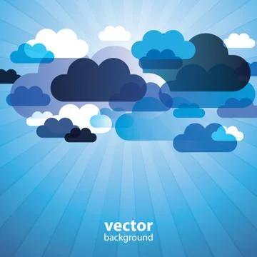 Abstract Clouds Background Vector Illustrazione stock