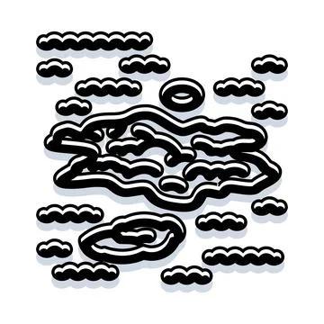 Abstract clouds bringing conceptual weather meteorology elements 库存插图