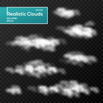 Abstract clouds elements on black background 스톡 일러스트