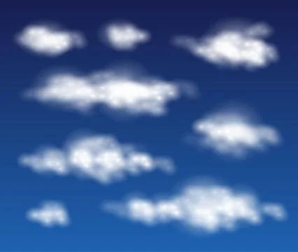 Abstract clouds elements on blue background イラスト素材