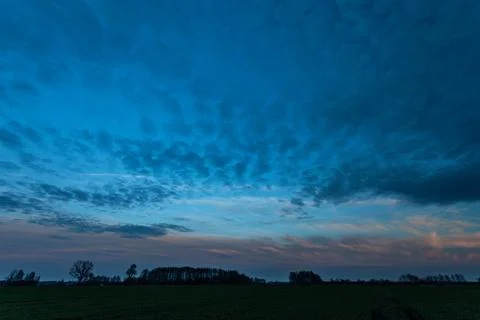 Abstract clouds in the evening blue sky 库存照片