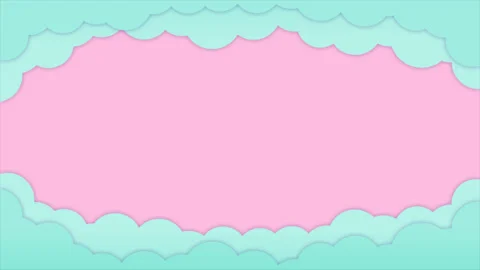 Abstract clouds frame in paper cut style. 2d animated looped background Stock Footage 148292774