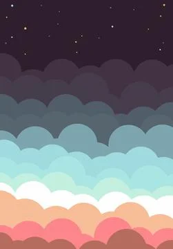 Abstract clouds in the sky at night Stock Illustration