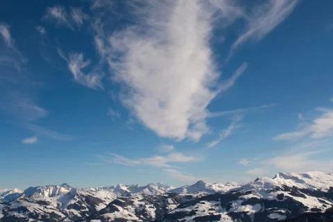 Abstract cloudscape above the mountain Stock Photos