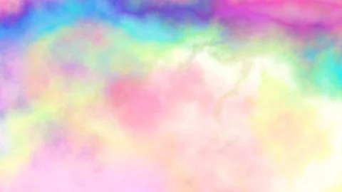 Abstract cloudy gradient background. Unicorn colorful rainbow clouds wide tex Stock Illustration