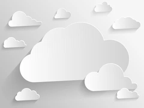 Abstract Cloudy gray sky with white clouds. For social network Stock Illustration