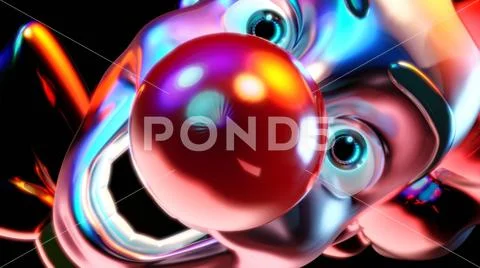 Abstract clown - 3D Illustration Stock Illustration