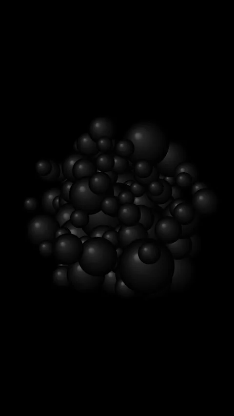Abstract cluster of dark spheres floating together in digital space video vid Stock Footage 345743045