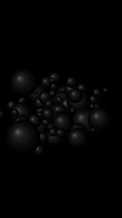 Abstract cluster of dark spheres floating in empty space video video Video stock 345743046