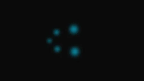 Abstract cluster of glowing blue circular points on a deep black background Video stock 339616379