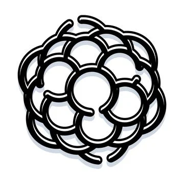 Abstract cluster of interconnected black and white circles Stock Illustration