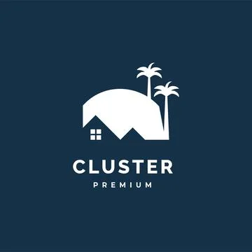 Abstract cluster logo design template. house vector sign. Universal icon Stock Illustration