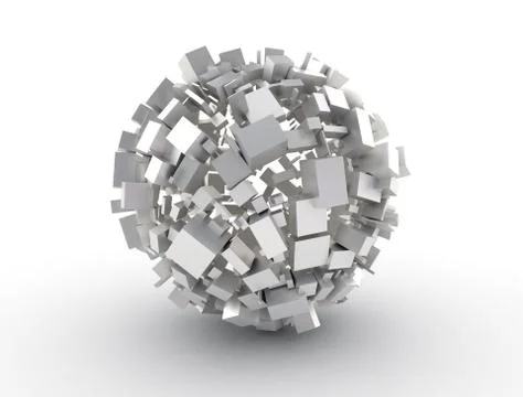 Abstract cluster of metal cubes Illustrazione stock