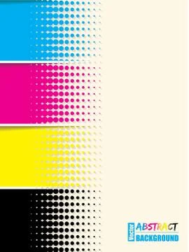 Abstract cmyk halftone background template Stock-Illustration