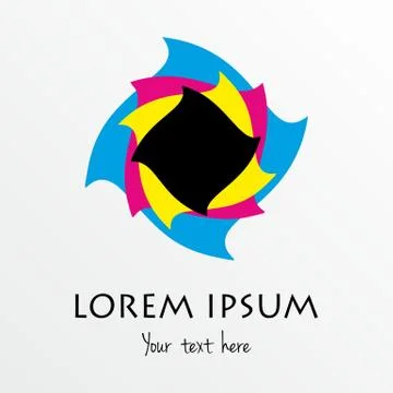Abstract CMYK Spiral Template Stock Illustration