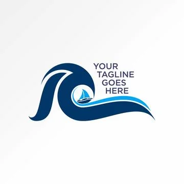 Abstract coast waves beach sailor fishing sea ocean yacht transport vacation 스톡 일러스트
