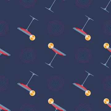 Abstract cocktail glass seamless pattern isolated on blue background Stock Illustration