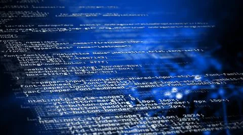 Abstract code background with blue color tones. 3D illustration Abstract c... Stock Photos