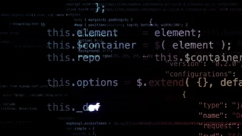 The abstract code moves in the virtual space. looped Stock Footage 89809859