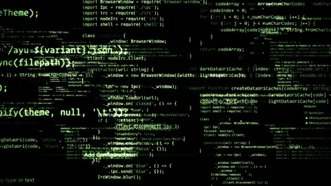 The abstract code moves in the virtual space. looped Stock Footage 89944816