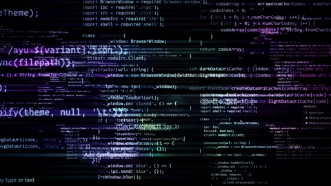 The abstract code moves in the virtual space. looped Stock Footage 89944965