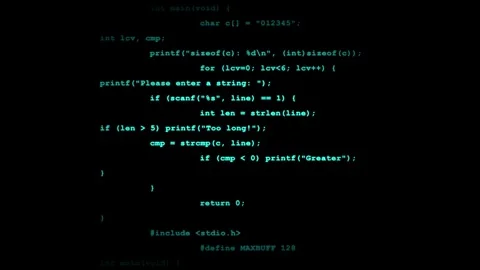 Abstract code scrolling on dark background Stock Footage 341954435