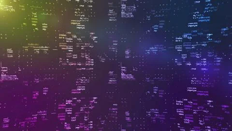 Abstract coding data moving in digital cyberspace Stock Illustration