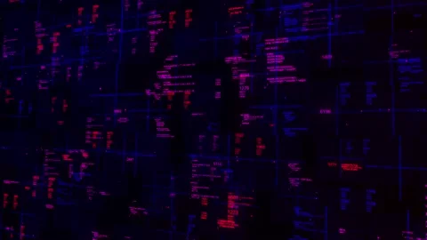 Abstract coding wall with running data, seamless loop. Animation. Concept of Stock-Footage 146117908