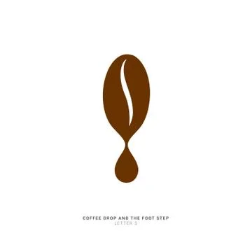 Abstract coffee bean with the liquid drop Stock Illustration