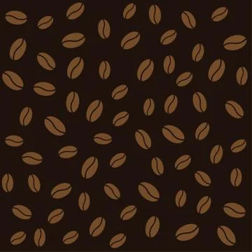 Abstract coffee beans pattern brown background Stock Illustration