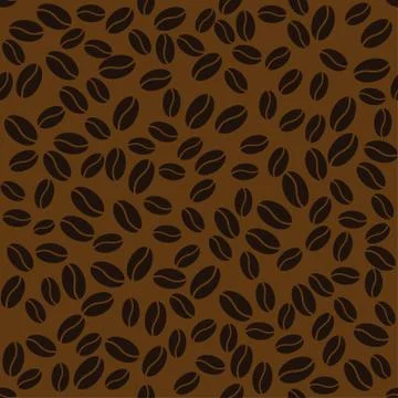 Abstract coffee beans pattern brown background Stock Illustration