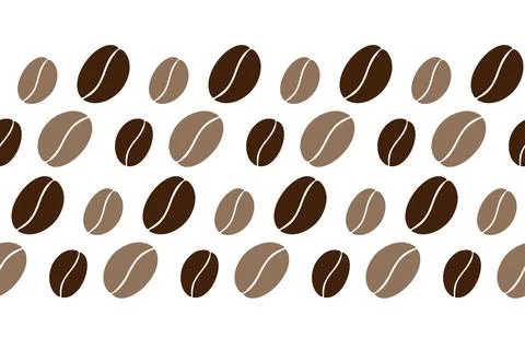 Abstract coffee beans Seamless pattern in trendy soft and dark brown. Background Illustrazione stock