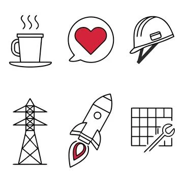 Abstract Coffee Cup Icon Set Minimalist Beverage Symbols Stock Illustration