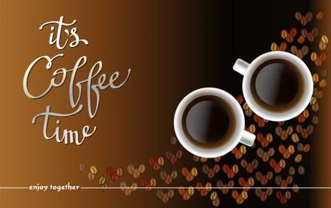 Abstract coffee design with beans Stock Illustration