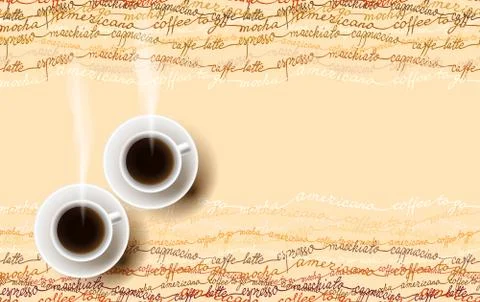 Abstract coffee design with text Stock Illustration