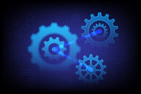 Abstract Cogs and gear wheel technical background, hi-tech digital Stock Illustration