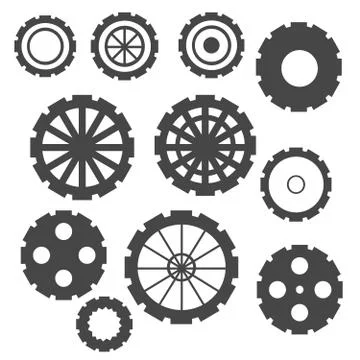 Abstract Cogs Isolated on White Background Stock Illustration