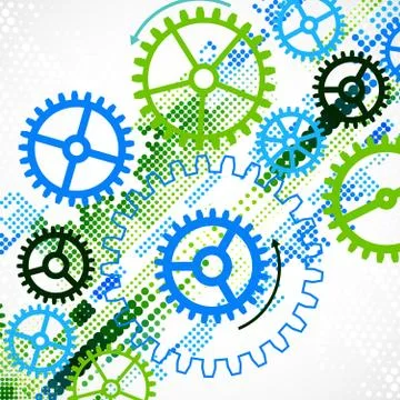 Abstract cogwheel technological background. Stock Illustration