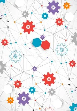Abstract cogwheel technology net background. 스톡 일러스트