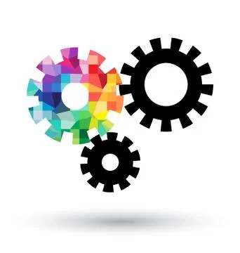 Abstract cogwheel on white background Stock Illustration