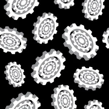 Abstract cogwheels - seamless pattern Stock Illustration