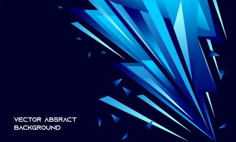 Abstract cold dark background with blue pieces Stock Illustration