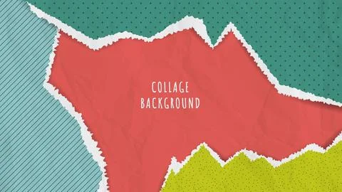 Abstract collage background with torn paper Stock Illustration