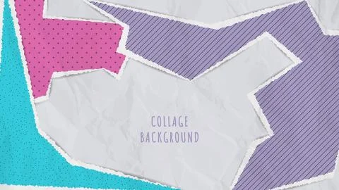 Abstract collage background with torn paper Stock Illustration
