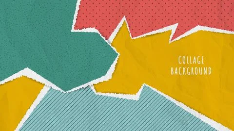 Abstract collage background with torn paper Stock Illustration